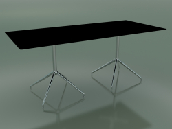 Rechteckiger Tisch mit doppelter Basis 5739 (H 72,5 - 79x179 cm, schwarz, LU1)