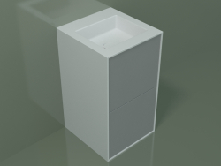 Çekmeceli lavabo (03UC26401, Gümüş Gri C35, L 48, P 50, H 85 cm)
