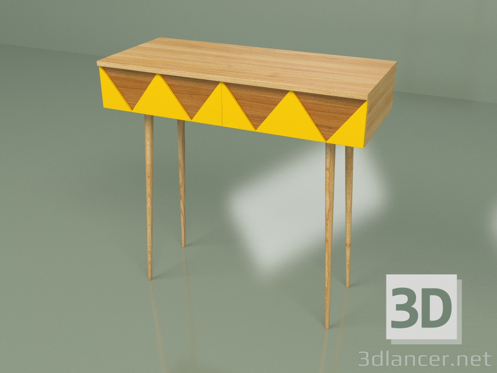 3D Modell Console Woo Schreibtisch (senfgelb) - Vorschau