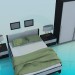 3 डी मॉडल बेडरूम में फर्नीचर का एक सेट - पूर्वावलोकन