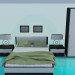 3d модель Набір меблів в спальну кімнату – превью