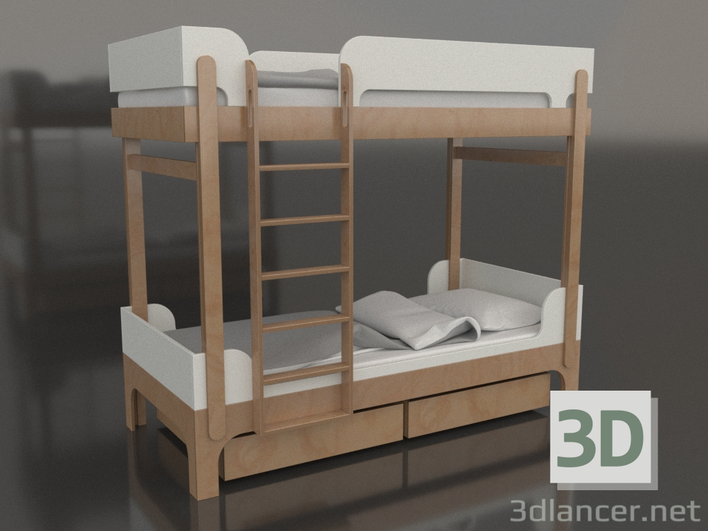 3 डी मॉडल चारपाई बिस्तर ट्यून जे (UHTJA2) - पूर्वावलोकन