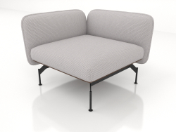 Sofa module for 1 person with an armrest on the left (leather upholstery on the outside)