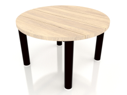 Tavolino D 60 (Nero, legno Iroko)