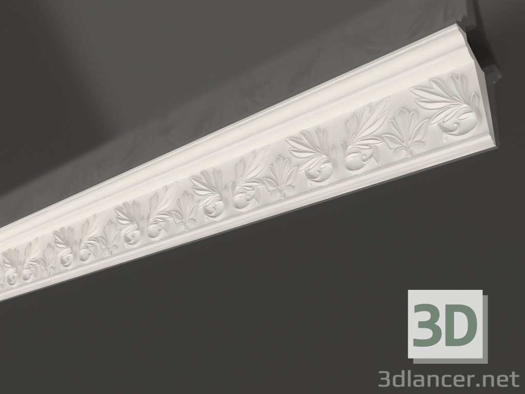 Modelo 3d Cornija de teto de gesso KL 001 (100x50x1200) - preview