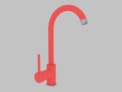 Misturador para lavatório vermelho com bico em forma de U Milin (BEU R62M)