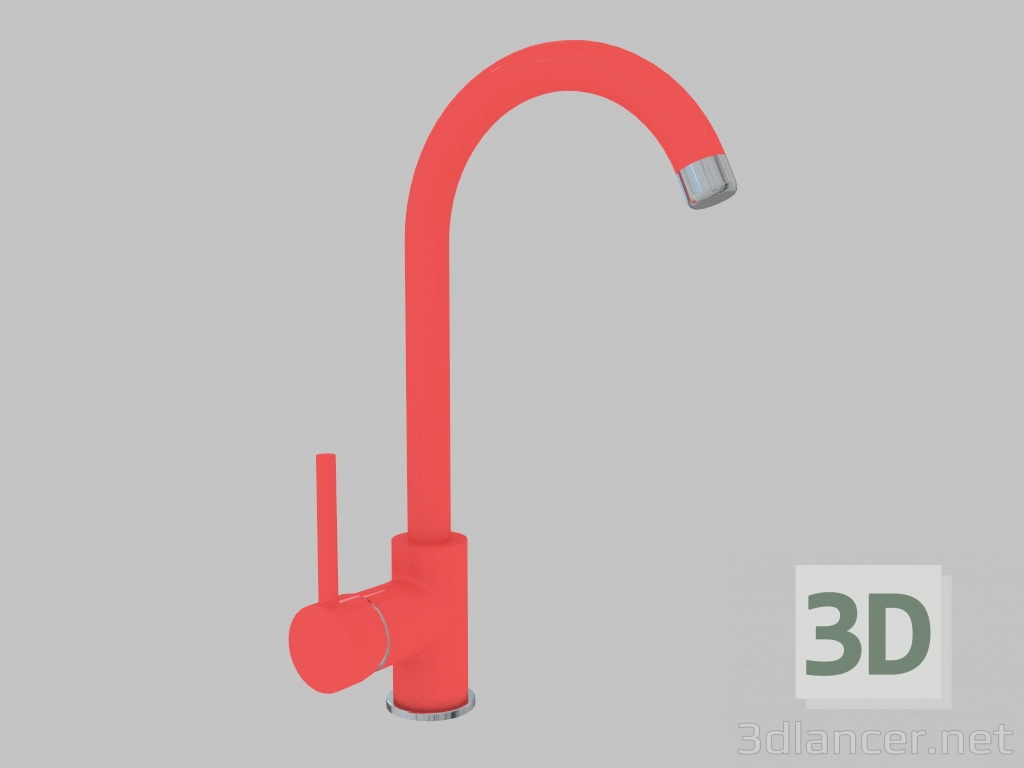 modello 3D Miscelatore lavello rosso con beccuccio U Milin (BEU R62M) - anteprima