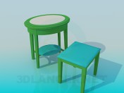 Coffee table and stool
