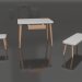 3d model Table with drawer + bench + stool - preview