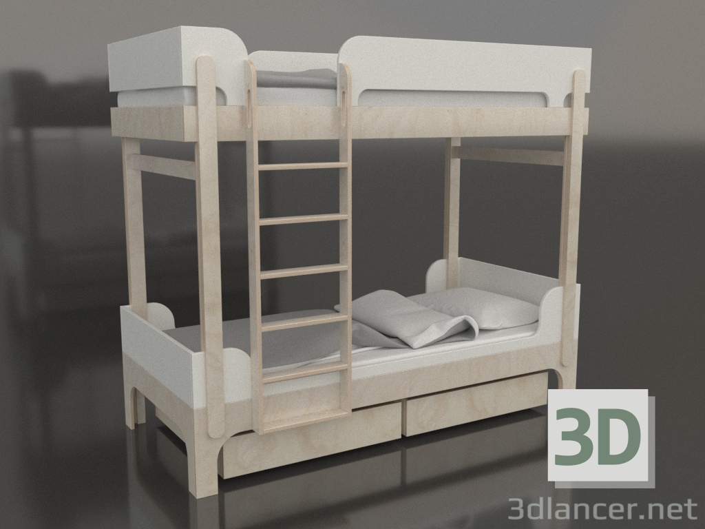 3 डी मॉडल चारपाई बिस्तर ट्यून जे (UNTJA2) - पूर्वावलोकन