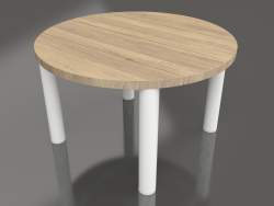 Coffee table D 60 (White, Iroko wood)