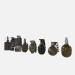 Colección de granadas 3D modelo Compro - render Colección de granadas 3D modelo Compro - render