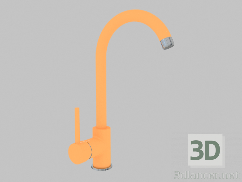 3D Modell Spültischarmatur orange mit U-Auslauf Milin (BEU O62M) - Vorschau