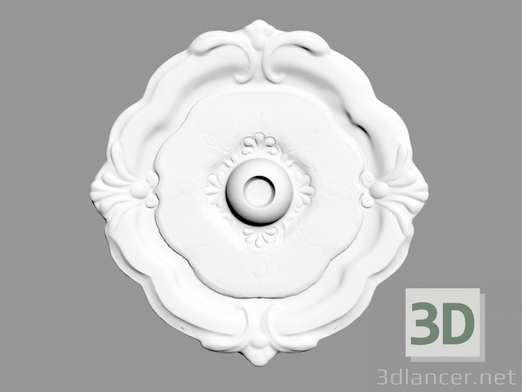 modèle 3D Sortie plafond R31 (38,5 x 38,5 x 2,7 - Ø 38,5 cm) - preview