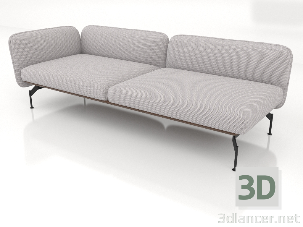 Modelo 3d Módulo de sofá 2,5 lugares com apoio de braço à esquerda (estofamento em couro na parte externa) - preview