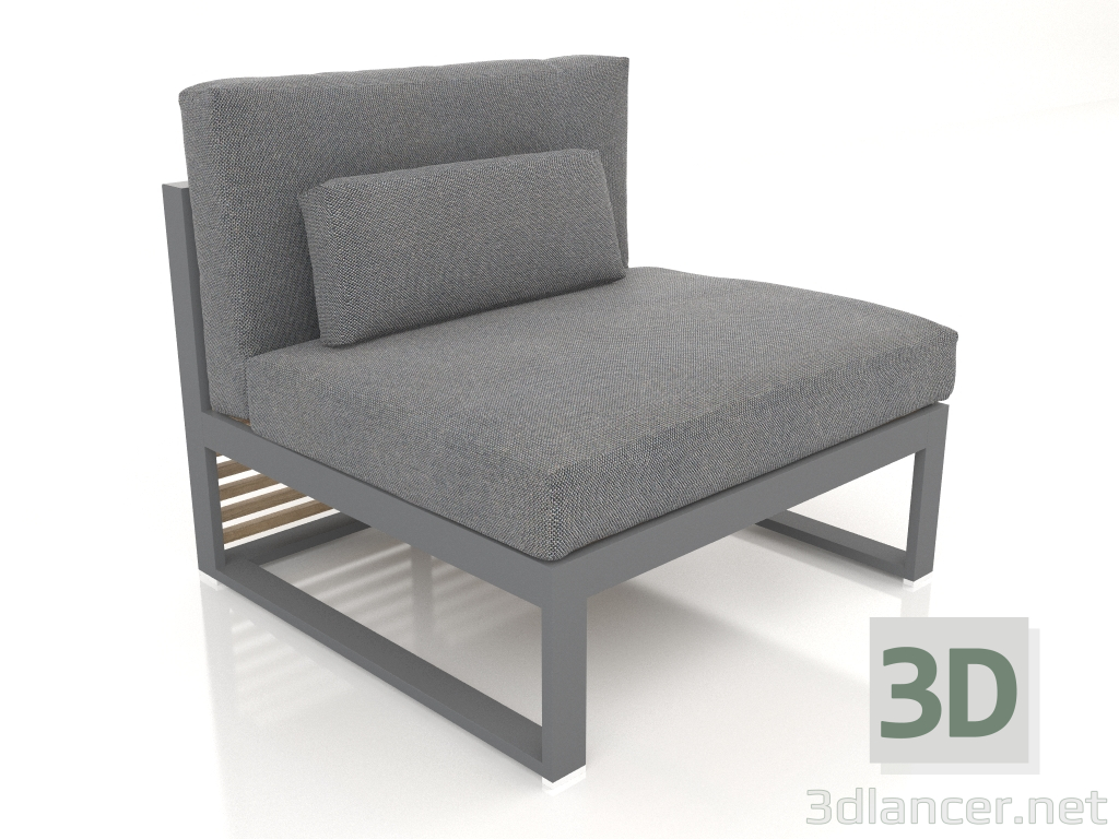 3D modeli Modüler kanepe, 3. bölüm, yüksek arkalık (Antrasit) - önizleme