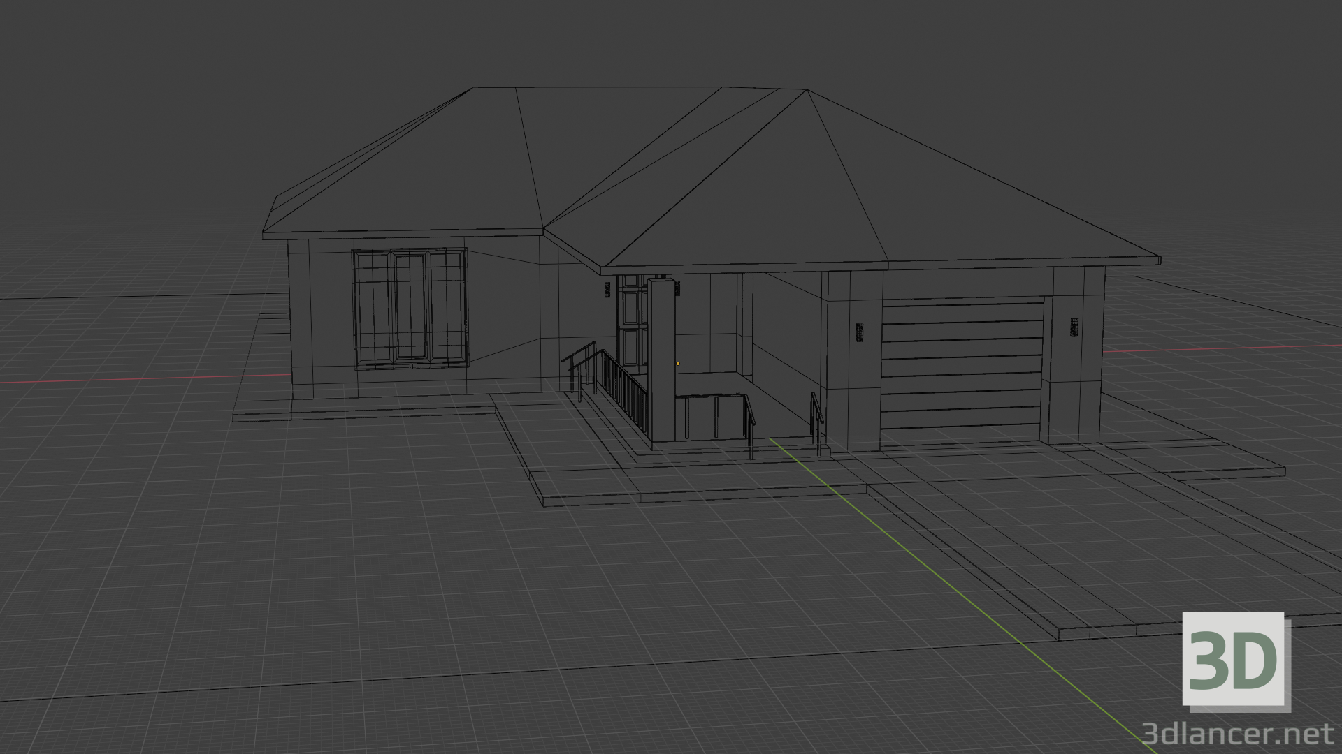 3d One-storey cottage model buy - render