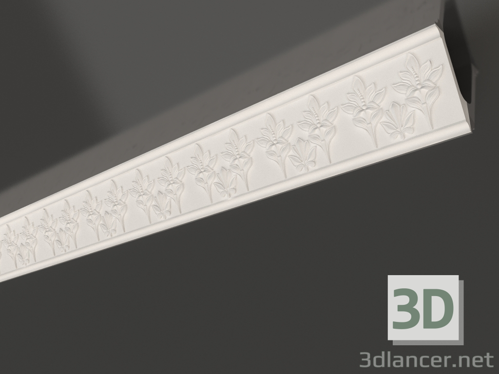 Modelo 3d Cornija de teto de gesso KL 006 (120x65x1200) - preview