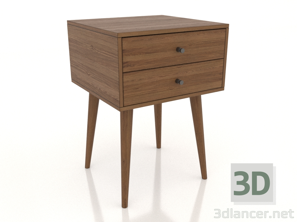 3D modeli Başucu sehpası 420 mm (açık ceviz) - önizleme