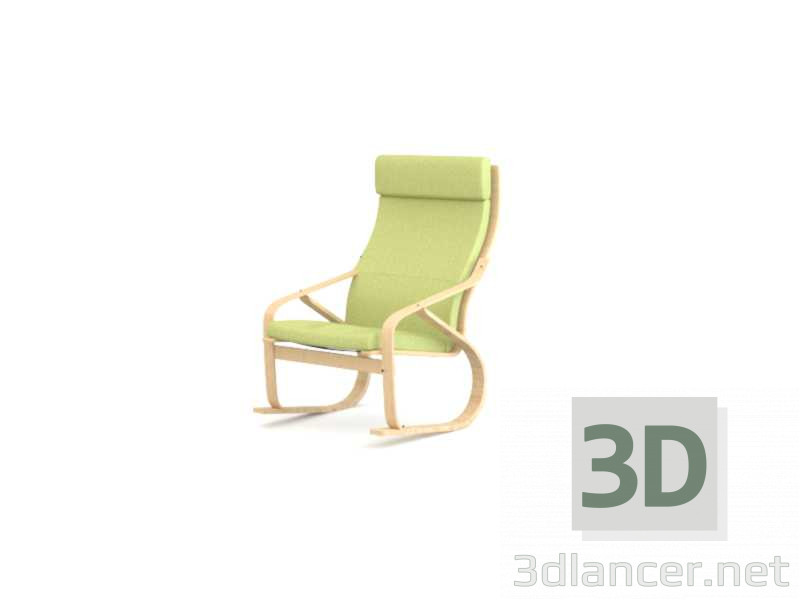modello 3D di Sedia a dondolo Poeng comprare - rendering