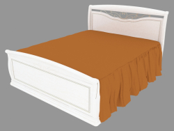 Bacaklar için yarı dairesel bir sırtlıklı çift kişilik yatak (1958x1233x2175)