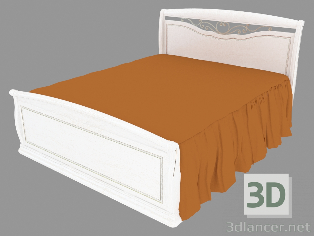 3D Modell Doppelbett mit halbrunder Rückenlehne für die Beine (1958x1233x2175) - Vorschau