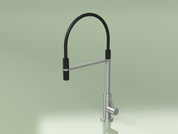Kitchen sink mixer with swivel spout, black flexible hose, magnet connection (604, AS)