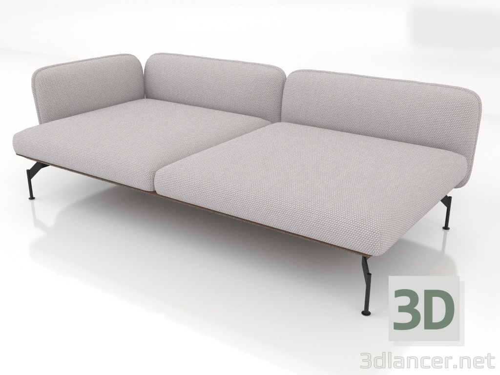 3d model Sofa module 2.5 seater deep with armrest 85 on the left (leather upholstery on the outside) - preview