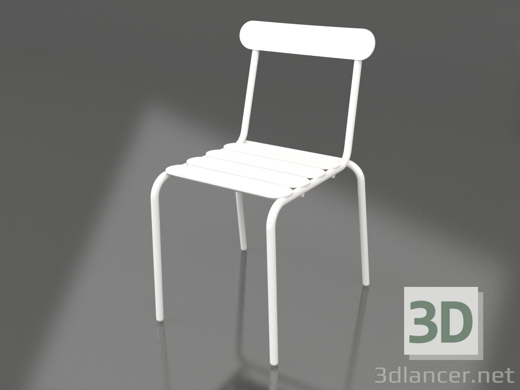 modèle 3D Chaise de salle à manger (Blanc) - preview