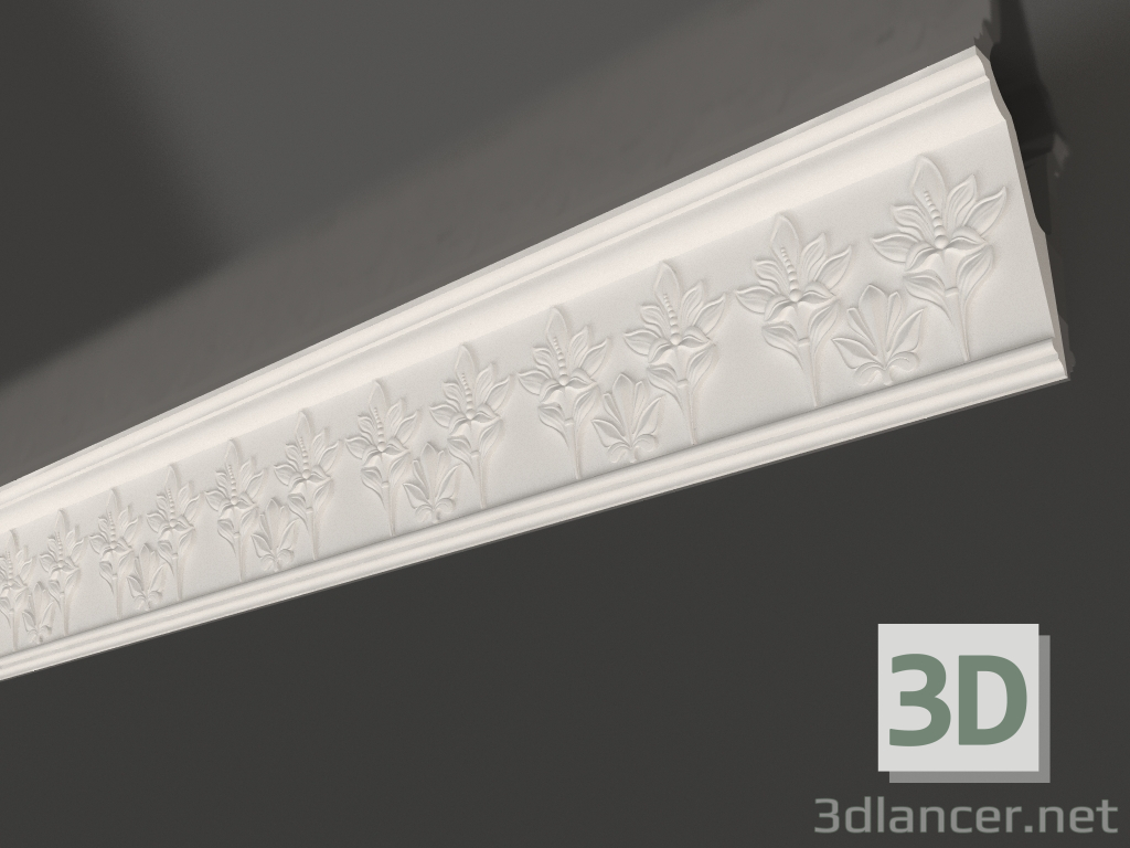 modèle 3D Corniche de plafond en plâtre KL 008 (143x51x1200) - preview