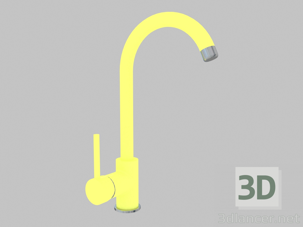 Modelo 3d Misturador para lavatório amarelo com bica em U Milin (BEU Y62M) - preview