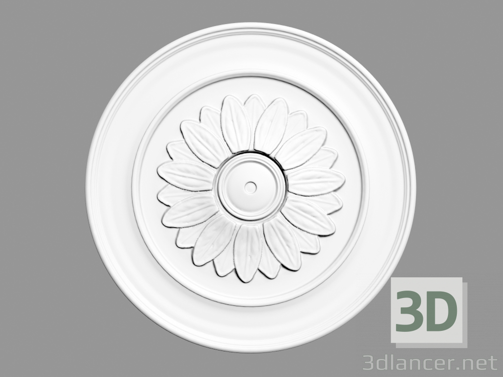 3D modeli Tavan çıkışı R46 (53,5 x 53,5 x 4,2 - Ø 53,5 cm) - önizleme