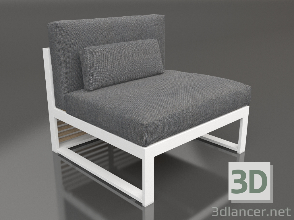 3D Modell Modulares Sofa, Abschnitt 3, hohe Rückenlehne (Weiß) - Vorschau