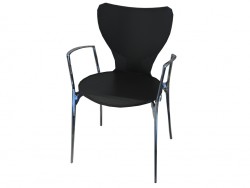 Impilabile sedia con braccioli fatto di poliammide