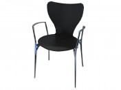 Stackable chair with armrests made of polyamide