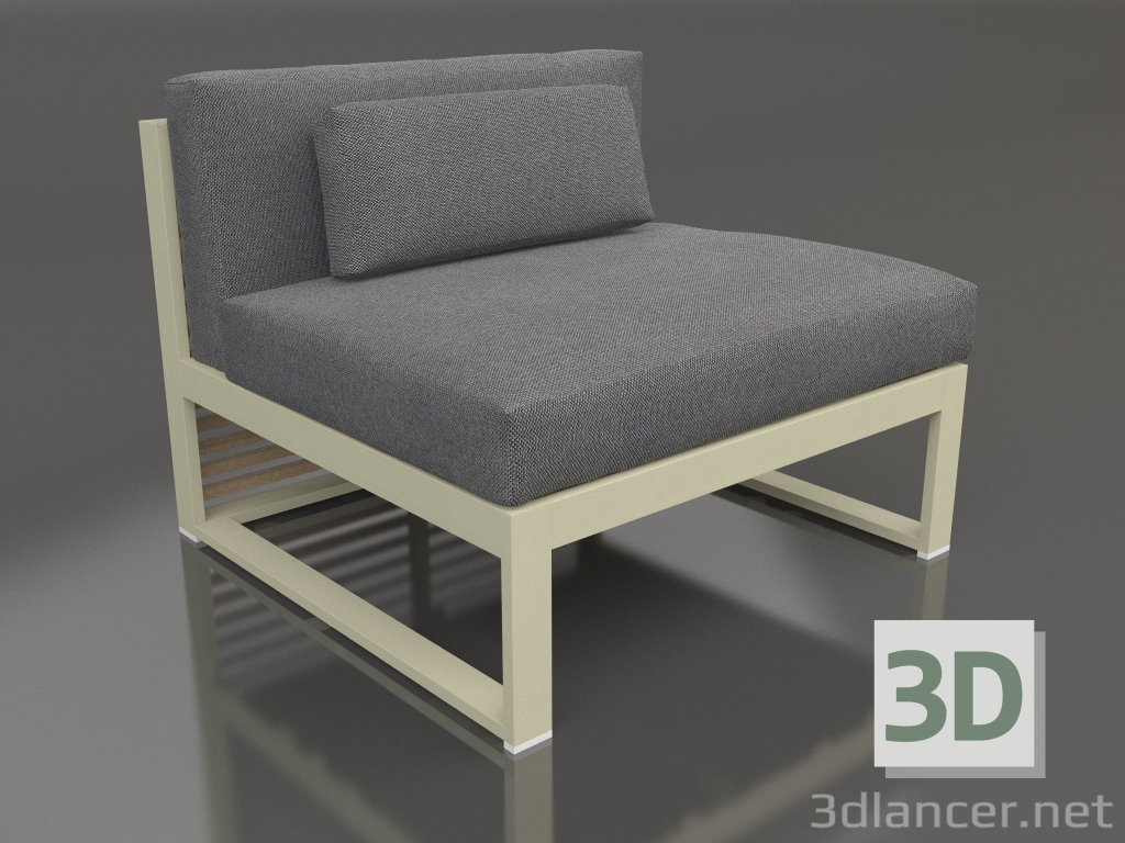 modèle 3D Canapé modulable, section 3 (Or) - preview