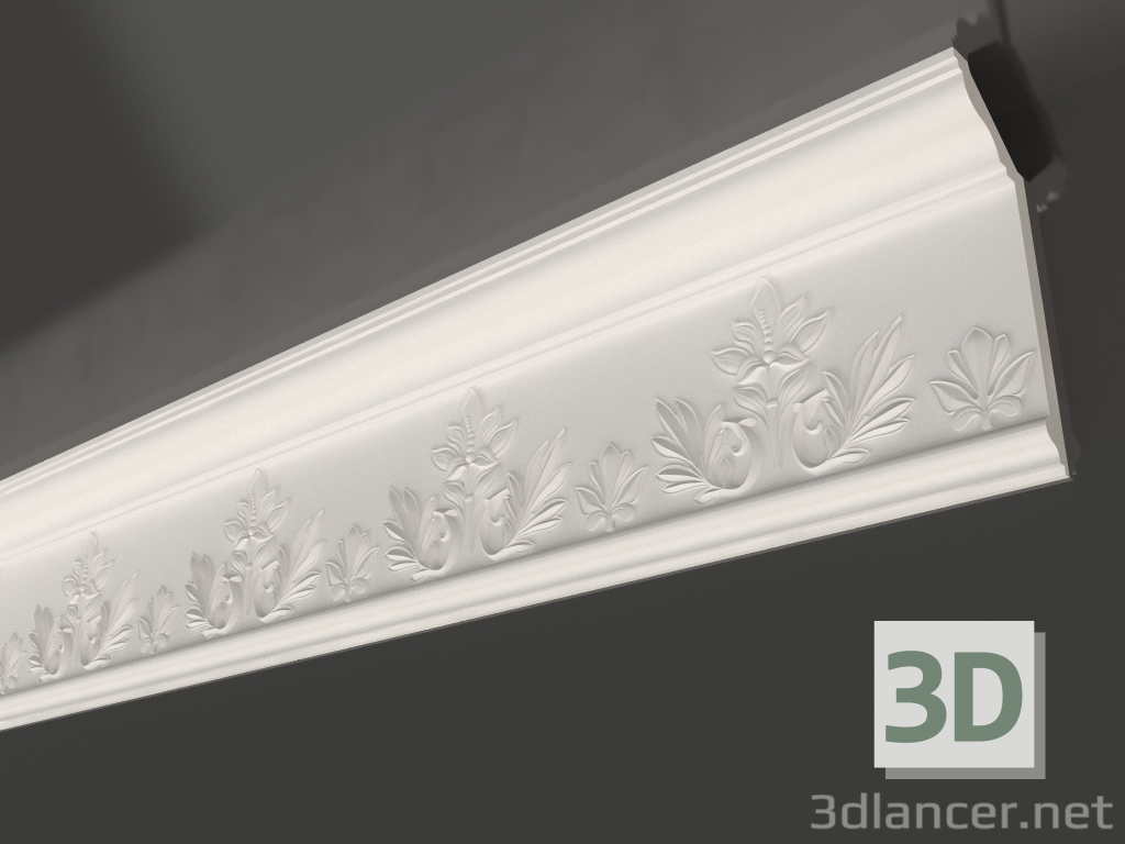 modello 3D Cornice per soffitto in gesso KL 012 (180x60x1200) - anteprima