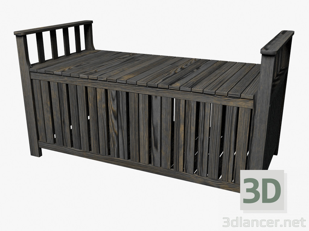 3d model Storage bench (dark) - preview