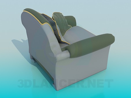 3d модель Кресло с подушками – превью 3d модель Кресло с подушками – превью