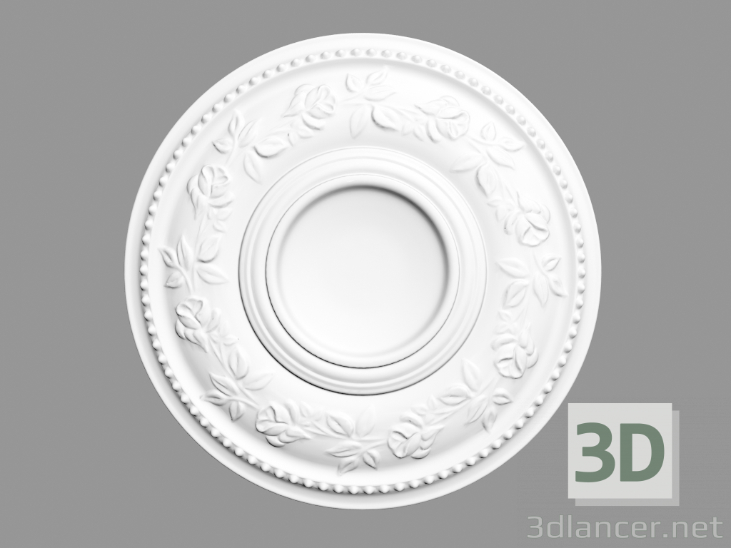3D modeli Tavan çıkışı R61 (40 x 40 x 3.1 - Ø 40 cm) - önizleme