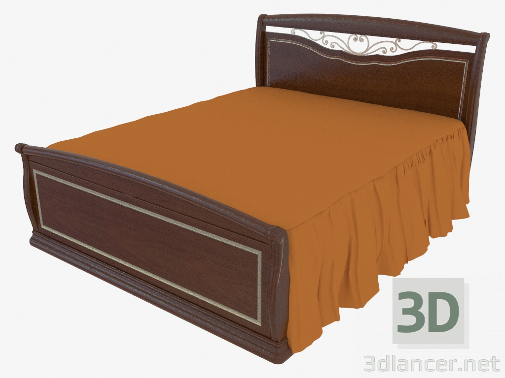 3D modeli Bacaklar için yarım daire sırtlığı olan çift kişilik yatak (1892x1233x2125) - önizleme