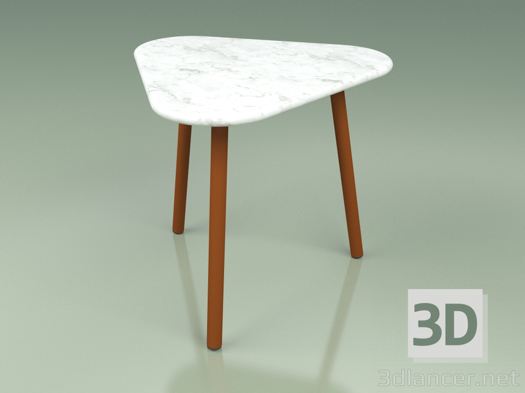 3d model Side table 010 (Metal Rust, Carrara Marble) - preview