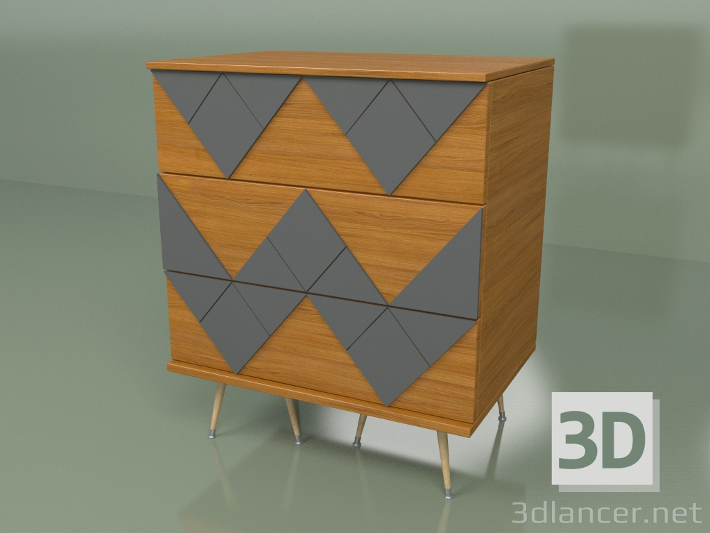 3d model Chest of drawers Lady Woo with color pattern (dark gray) - preview