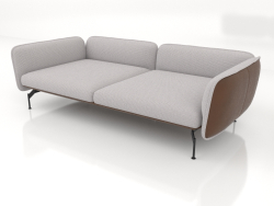 Módulo sofá de 2,5 plazas de fondo con reposabrazos 110 (tapizado exterior de piel)