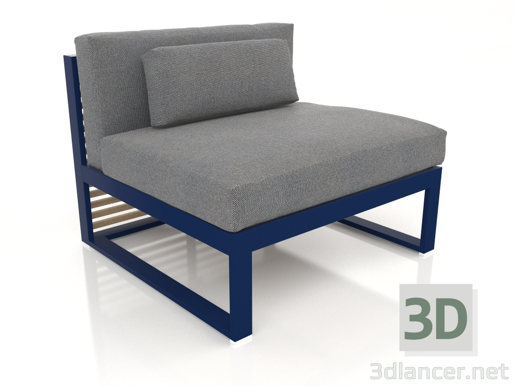 modello 3D Divano modulare, sezione 3 (Blu notte) - anteprima