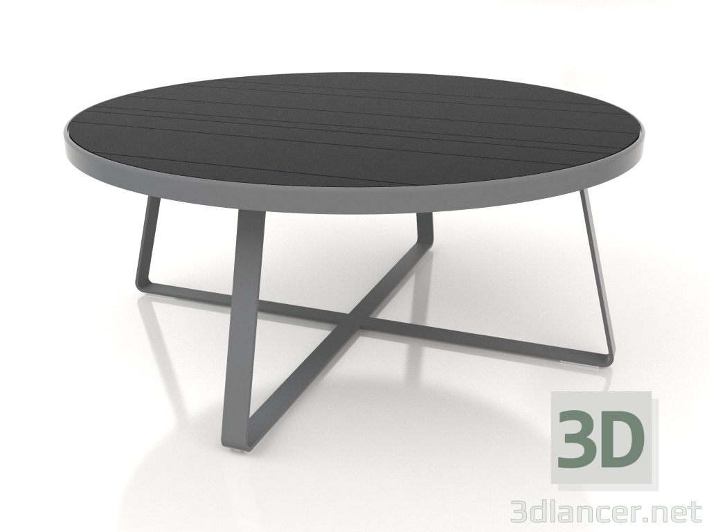 modello 3D Tavolo da pranzo rotondo Ø175 (DEKTON Domoos, Antracite) - anteprima