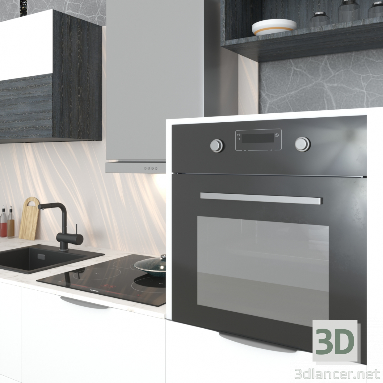 modello 3D di Cucina Duna comprare - rendering