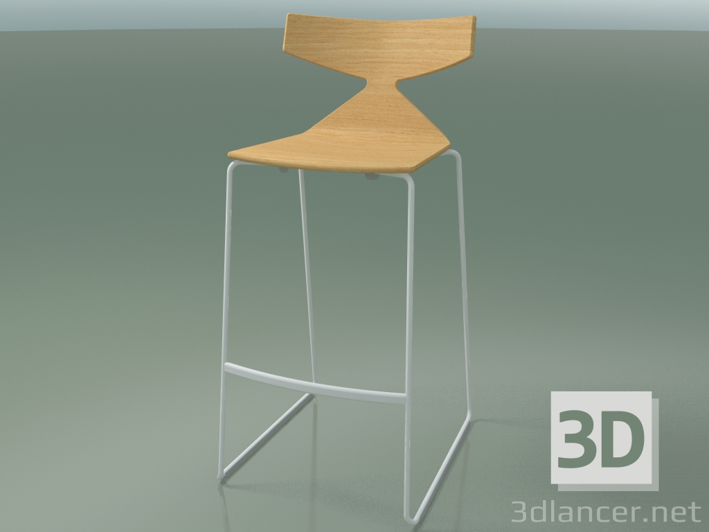 3D modeli İstiflenebilir bar taburesi 3704 (Doğal meşe, V12) - önizleme