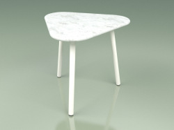 Side table 010 (Metal Milk, Carrara Marble)