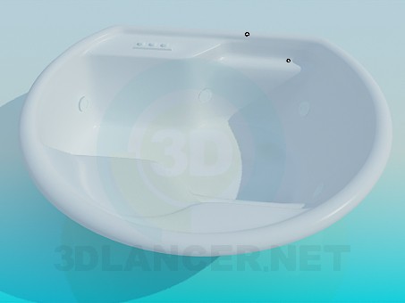 modèle 3D Baignoire ovale - preview